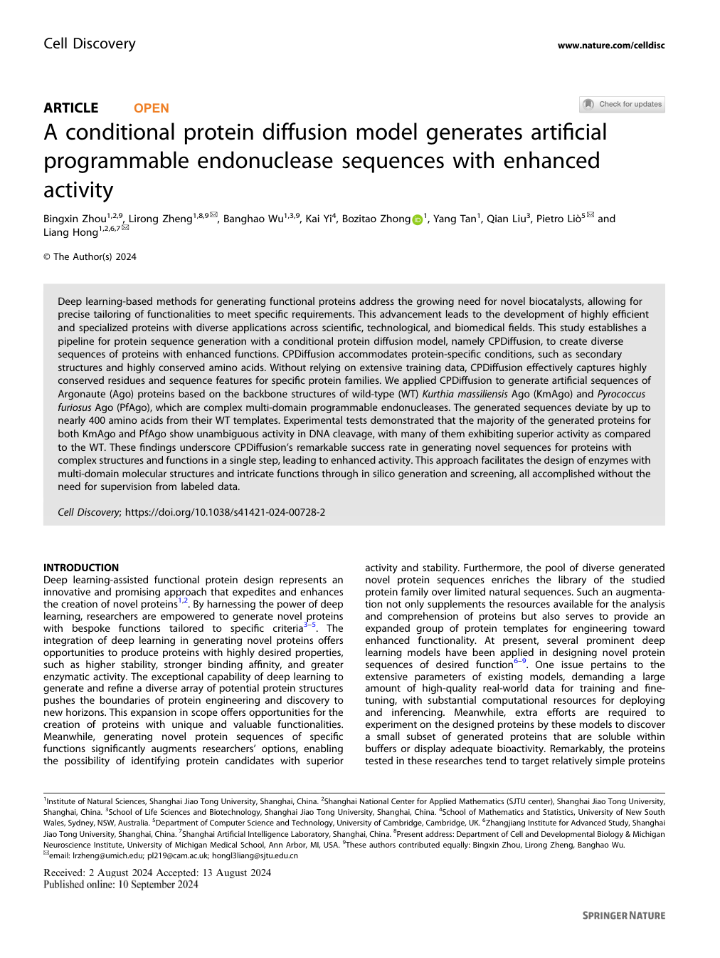 A Conditional Protein Diffusion Model Generates Artificial Programmable Endonuclease Sequences